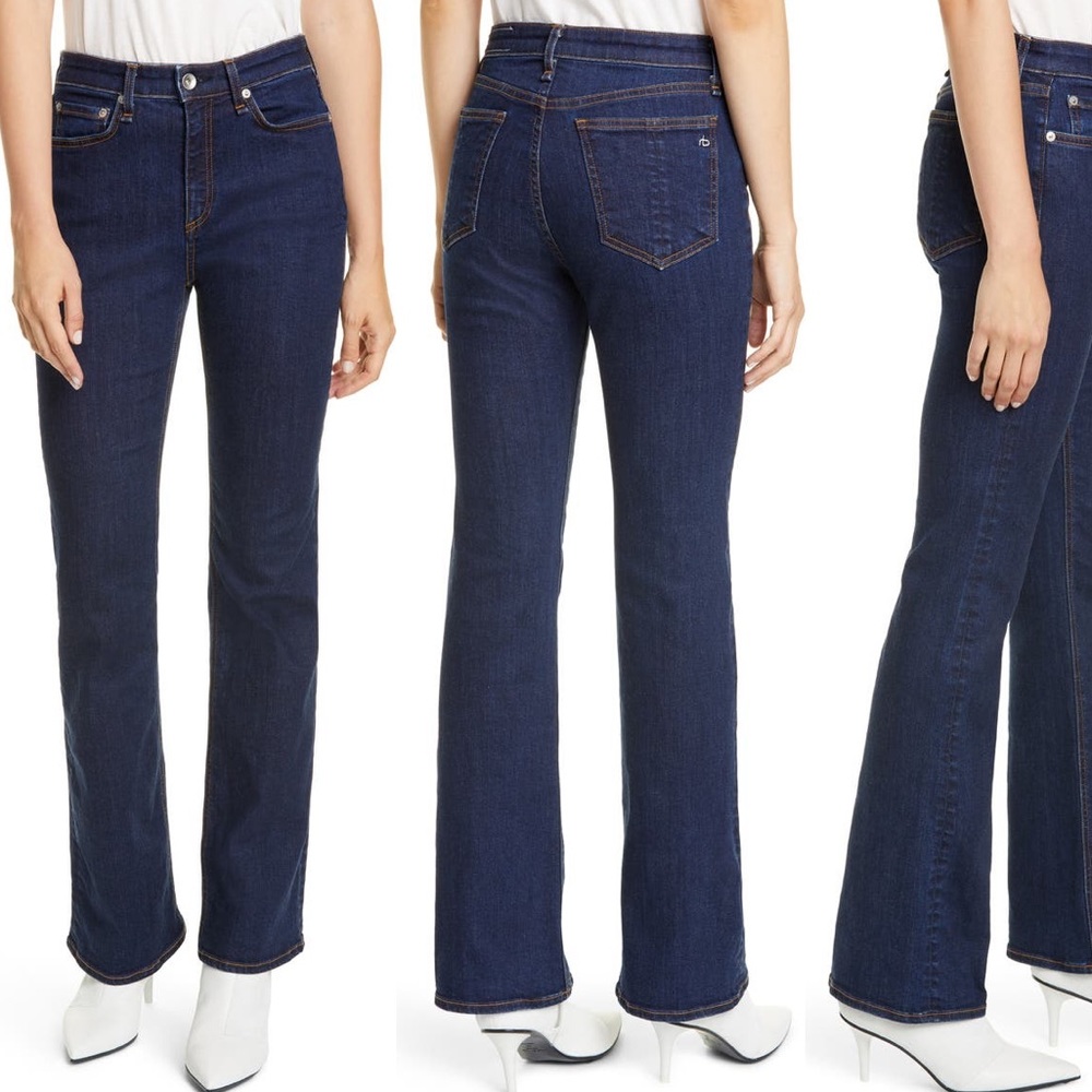 rag & bone Dark Indigo High-Rise Bootcut Jeans